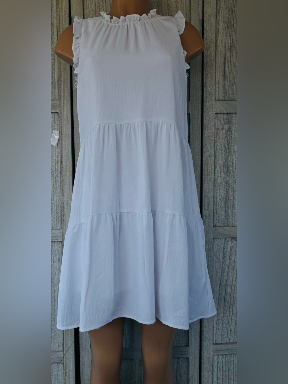 Lola Grace white sleeveless tiered mini dress